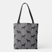 Jack Russell Terrier Dog Silhouettes Patterned Tote Bag (Achterkant)