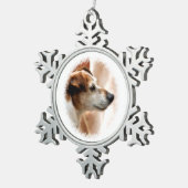 JACK RUSSELL TERRIER DOG TIN SNEEUWVLOK ORNAMENT (Rechts)