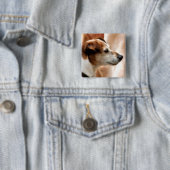 JACK RUSSELL TERRIER DOG VIERKANTE BUTTON 5,1 CM (In situ)
