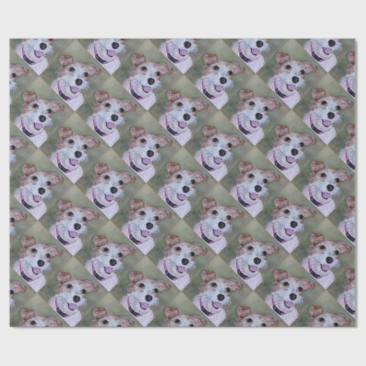 JACK RUSSELL TERRIER DOG WRAPPING PAPER CADEAUPAPIER (Vlak)
