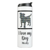 Jack Russell Terrier Dog Yellow & Blue Silhouette Thermosbeker (Gedraaid links)