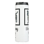 Jack Russell Terrier Dog Yellow & Blue Silhouette Thermosbeker (Achterkant)