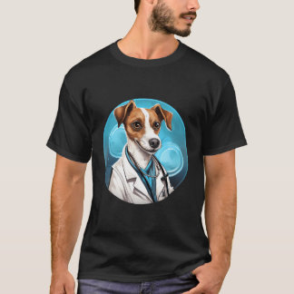 Jack Russell Terrier Dokter Grappige Hond Beroep T-shirt
