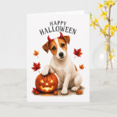 Jack Russell Terrier Duivels Hond Kaart (Gele Bloem)
