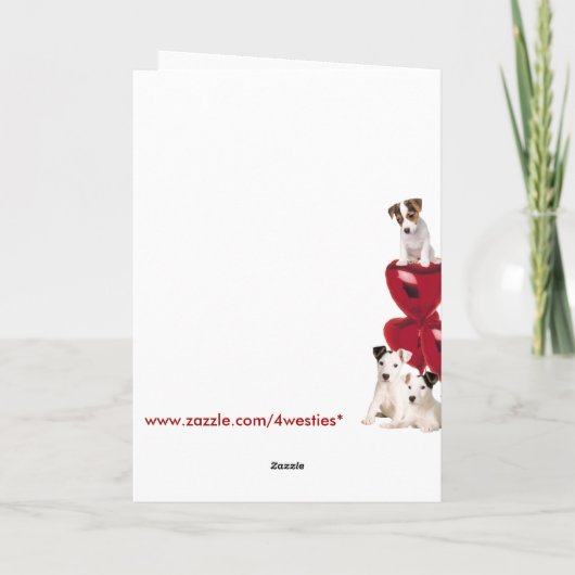 Jack Russell Terrier: een Schattige Valentijn-ontw Feestdagen Kaart (Achterkant)