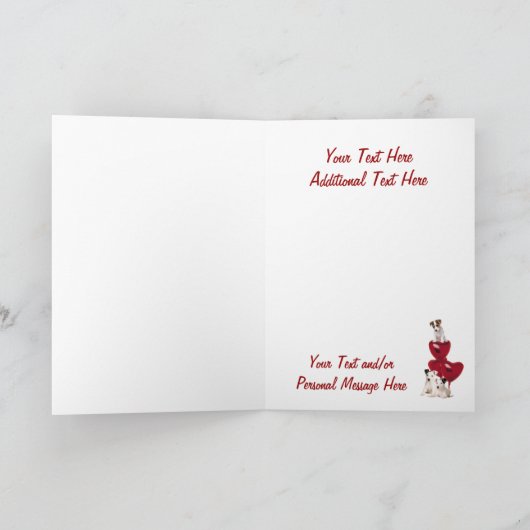Jack Russell Terrier: een Schattige Valentijn-ontw Feestdagen Kaart (Binnen)