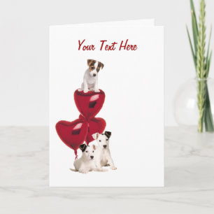 Jack Russell Terrier: een Schattige Valentijn-ontw Feestdagen Kaart