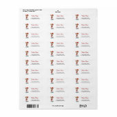 Jack Russell Terrier Elf Hoed Kerst Retour Etiket (Full Sheet)