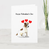 Jack Russell Terrier en Hearts Valentijn Feestdagen Kaart (Voorkant)