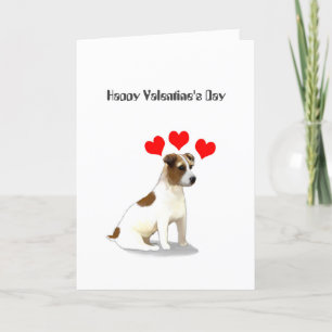 Jack Russell Terrier en Hearts Valentijn Feestdagen Kaart