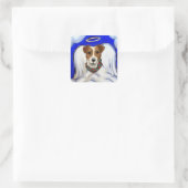 Jack Russell Terrier Engel Vierkante Sticker (Tas)