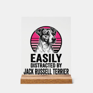 Jack Russell Terrier gemakkelijk afgeleid Vintage Acryl Bord