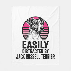 Jack Russell Terrier gemakkelijk afgeleid Vintage  Fleece Deken