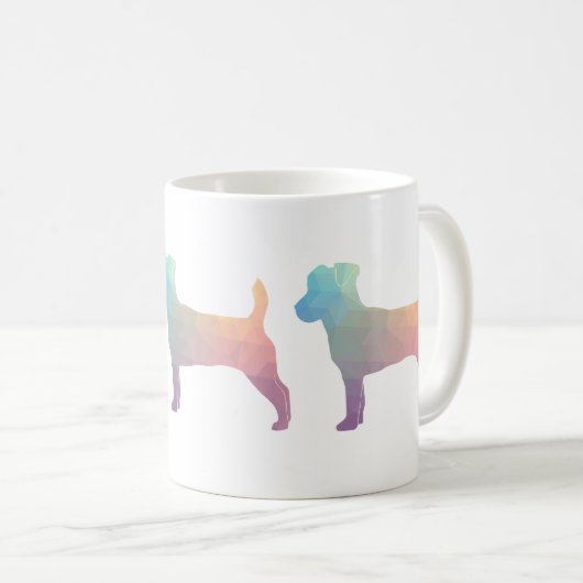Jack Russell Terrier Geometric Pattern Silhouette Koffiemok (Voorkant rechts)