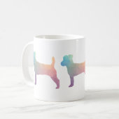 Jack Russell Terrier Geometric Pattern Silhouette Koffiemok (Voorkant links)