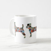 Jack Russell Terrier Geometric Pattern Silhouette Koffiemok (Voorkant links)