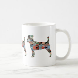 Jack Russell Terrier Geometric Pattern Silhouette Koffiemok