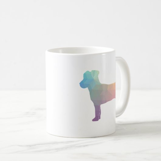 Jack Russell Terrier Geometric Pattern Silhouette Koffiemok (Voorkant rechts)