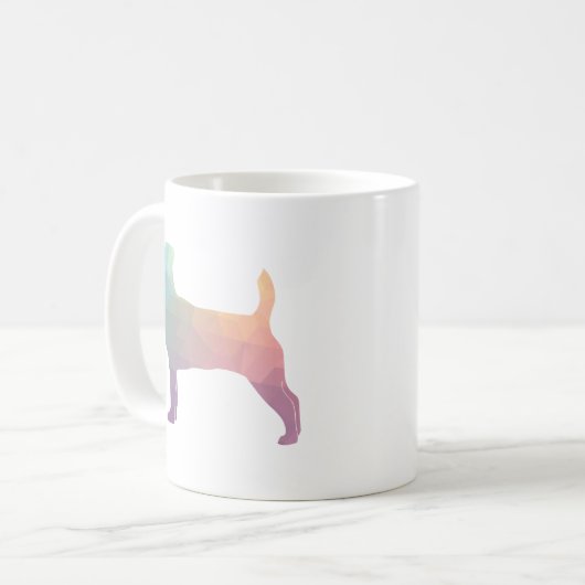 Jack Russell Terrier Geometric Pattern Silhouette Koffiemok (Voorkant links)