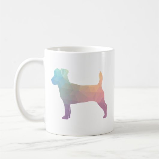 Jack Russell Terrier Geometric Pattern Silhouette Koffiemok (Links)