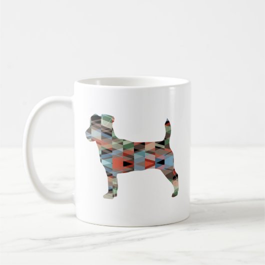 Jack Russell Terrier Geometric Pattern Silhouette Koffiemok (Links)