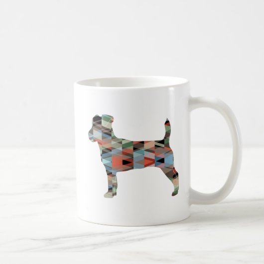 Jack Russell Terrier Geometric Pattern Silhouette Koffiemok (Rechts)