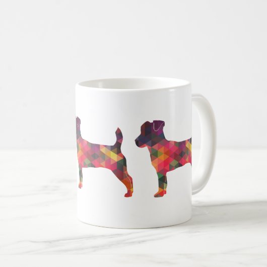 Jack Russell Terrier Geometric Pattern Silhouette Koffiemok (Voorkant rechts)