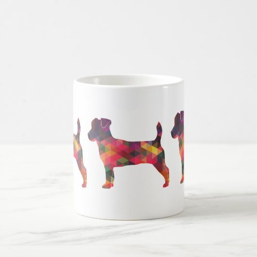 Jack Russell Terrier Geometric Pattern Silhouette Koffiemok (Center)
