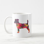 Jack Russell Terrier Geometric Pattern Silhouette Koffiemok (Links)