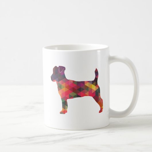 Jack Russell Terrier Geometric Pattern Silhouette Koffiemok (Rechts)
