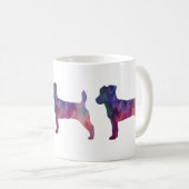 Jack Russell Terrier Geometric Pattern Silhouette Koffiemok (Voorkant rechts)