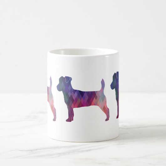 Jack Russell Terrier Geometric Pattern Silhouette Koffiemok (Center)