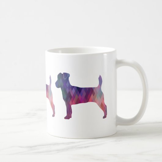 Jack Russell Terrier Geometric Pattern Silhouette Koffiemok (Rechts)