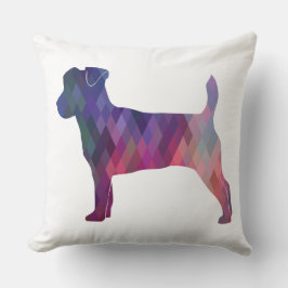 Jack Russell Terrier Geometric Pattern Silhouette Kussen