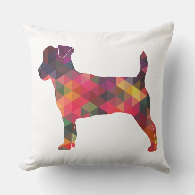 Jack Russell Terrier Geometric Pattern Silhouette Kussen (Voorkant)