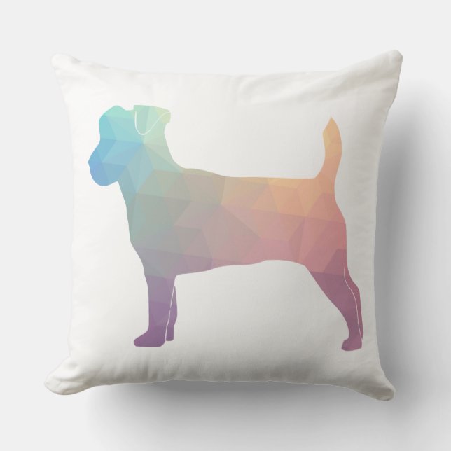 Jack Russell Terrier Geometric Pattern Silhouette Kussen (Voorkant)