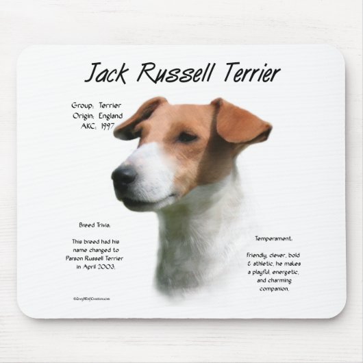 Jack Russell Terrier Geschiedenis Muismat (Voorkant)