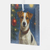 Jack Russell Terrier  Glas Ornament (Voorkant links)