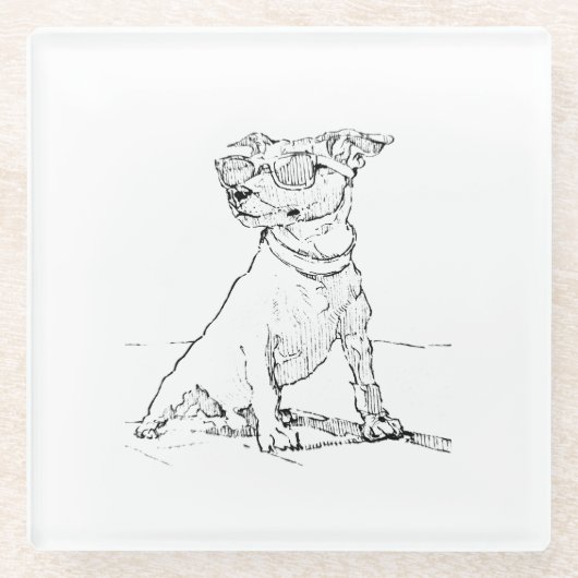 Jack Russell Terrier Glazen Onderzetter (Voorkant)