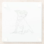 Jack Russell Terrier Glazen Onderzetter (Achterkant)