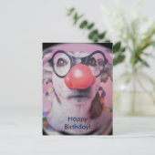 Jack Russell Terrier Happy Birthday Crazy Clown Briefkaart (Staand voorkant)