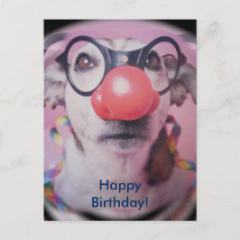 Jack Russell Terrier Happy Birthday Crazy Clown Briefkaart