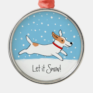 Jack Russell Terrier - Happy Snow Dog Holiday Xmas Metalen Ornament