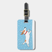 Jack Russell Terrier - Happy Winter Snow Dog Bagagelabel (Voorkant verticaal)