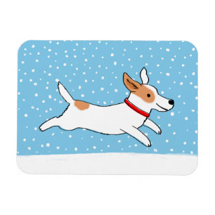 Jack Russell Terrier - Happy Winter Snow Dog Magneet