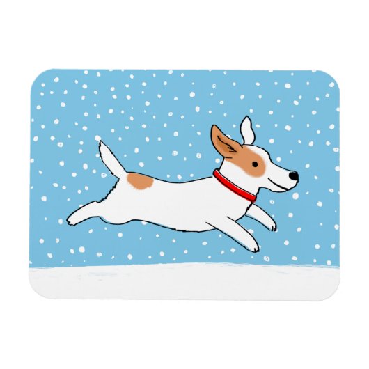 Jack Russell Terrier - Happy Winter Snow Dog Magneet (Horizontaal)