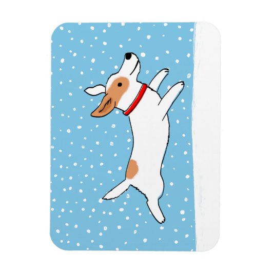 Jack Russell Terrier - Happy Winter Snow Dog Magneet (Verticaal)