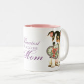 Jack Russell Terrier Heart mama Tweekleurige Koffiemok (Voorkant rechts)