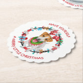Jack Russell Terrier heeft een prettig kerstfeest Kartonnen Onderzetters (Gekanteld)