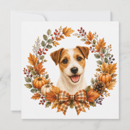 Jack Russell Terrier Herfstkrans Notitiekaartje